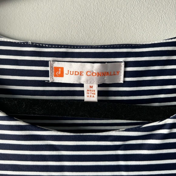 Jude Connally navy blue and white striped sleeveless dress - Picture 2 of 3